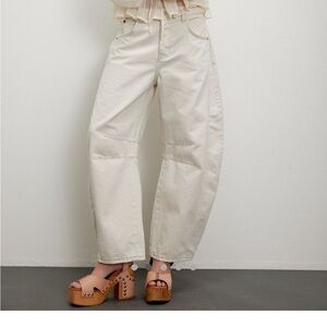 Free People Cream Ankle & Cropped Jeans